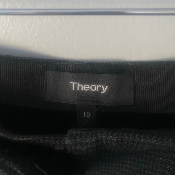 NWT Theory Wide‎ Pant Black Multi Hounds Knit Trouser Size 10 - Picture 6 of 10